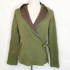 Title Nine Wrap-It-Up Hooded Cozy Marino Wool Jacket (L)